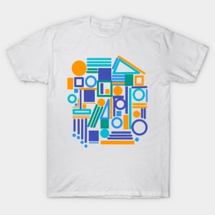 Geometric pop blue art abstract T-Shirt